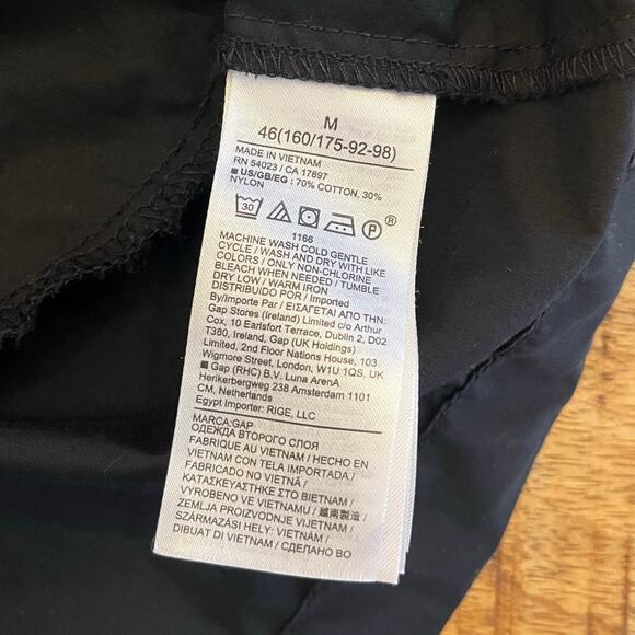 Gap Swing Mini Dress Size Medium Black Ruffle Casual - Picture 8 of 10